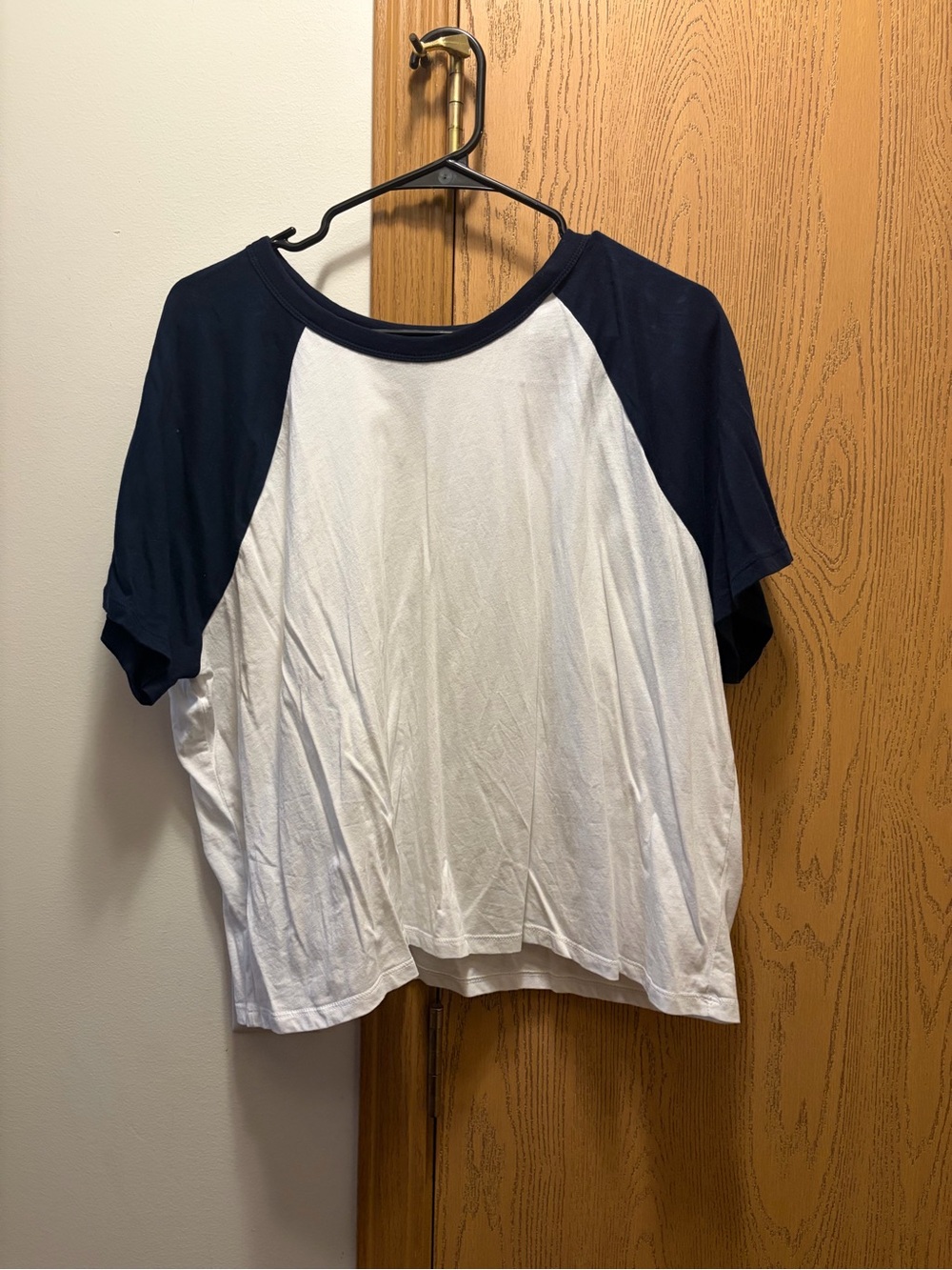 Old Navy Navy and White Raglan Short Sleeve Tee